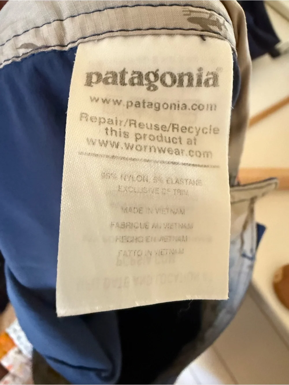 Patagonia Navy Board Shorts with Peach Drawstring Size 38